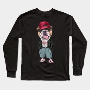 Bulldog - Hip Hop Style Long Sleeve T-Shirt